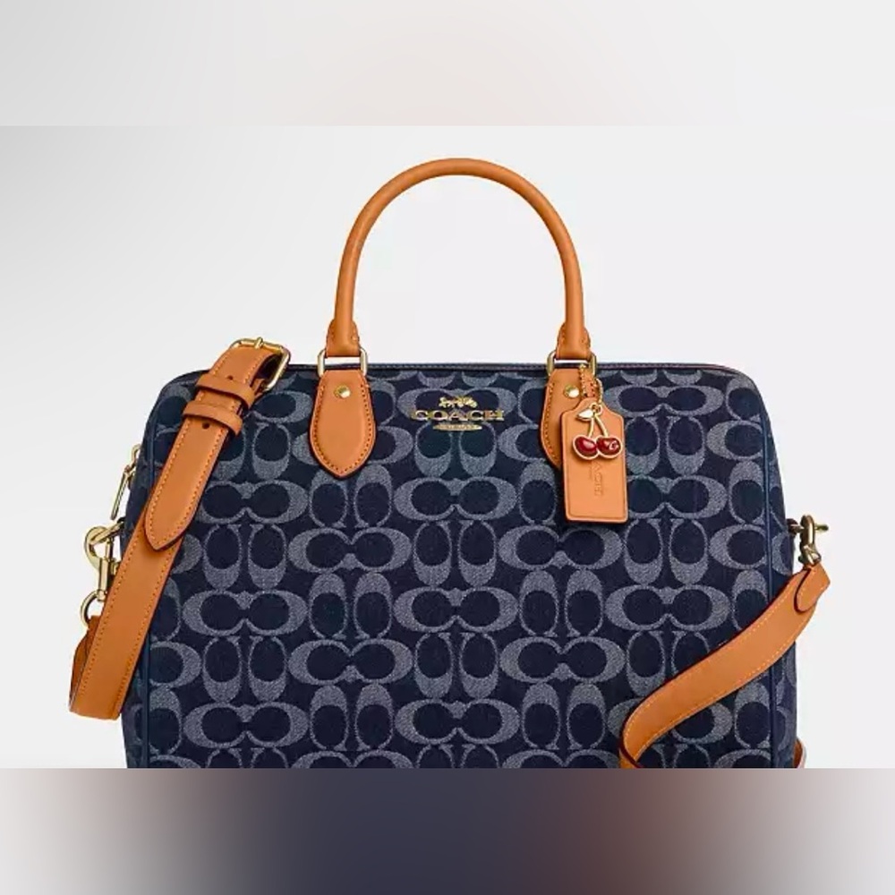 Never used authentic denim large Rowan satchel bag.